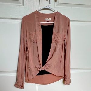 Dark Rose Button Down Blouse
